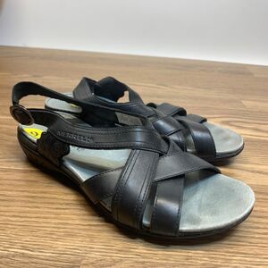 Merrell Bassoon Womens Size 9 Black Walking Casual Flip Flop Slides Sandals